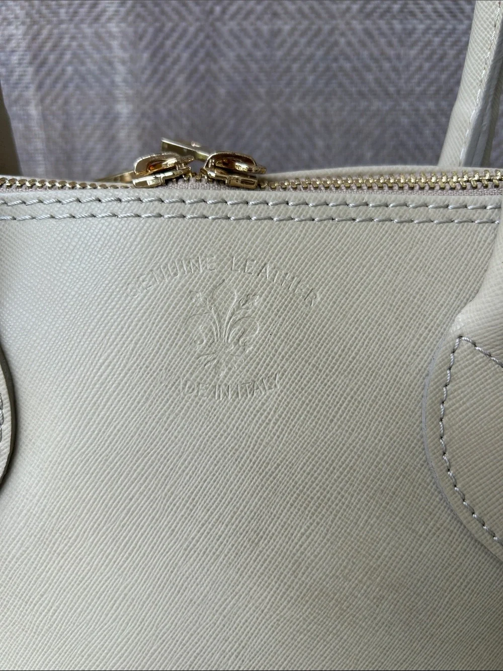 Borse in PELLE Cream Leather Top-Handle Women’s Leather bag. Made in Italy.